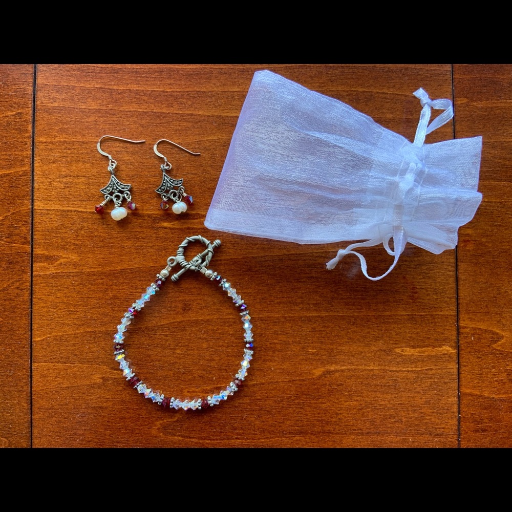Crystal Bracelet and Earrings